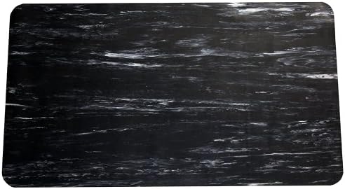 Durable Grand-Stand Vinyl Anti-Fatigue Floor Mat, 3' x 5', Marble Black