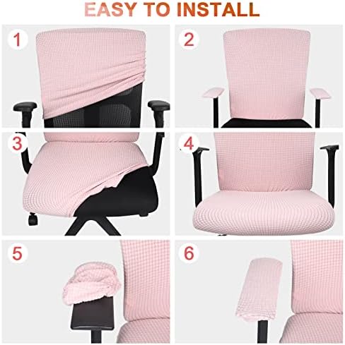 Tallew 4 Pcs Office Chair Covers Stretchable Armrest Seat,XL,Pale Pink