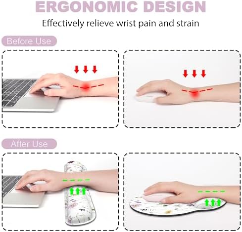 Ergonomic Mouse Pad with Wrist Rest and Keyboard Wrist Rest, Mousepad