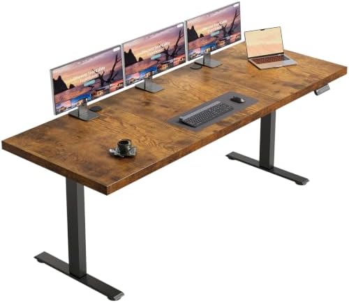 OffiGo 71" Executive Electric Standing Desk Height Adjustable, Rustic Brown