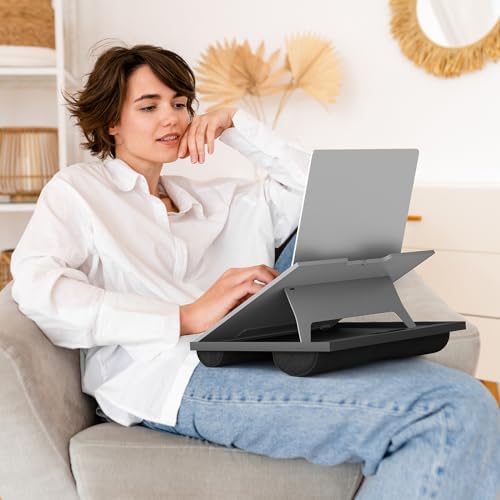 HUANUO Lap Desk with 8 Adjustable Angles – Up to 15.6" Laptop, Grey