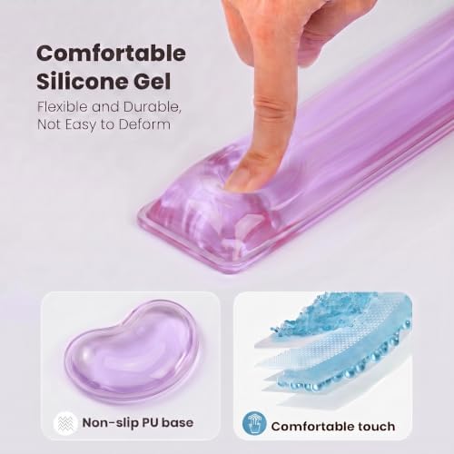 Gel Keyboard & Mouse Wrist Rest Set - Keyboard Wrist Rest Pad & Mouse Support for Office Gaming Pad Computer Laptop Ergonomic Comfortable Pain Relief- Pad Set