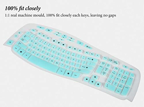 Keyboard Cover for Logitech MK550 MK570 K350 Wireless Wave Keyboard, Logitech K350 MK550 MK570 Accessories Wave Keyboard Protector-Mint