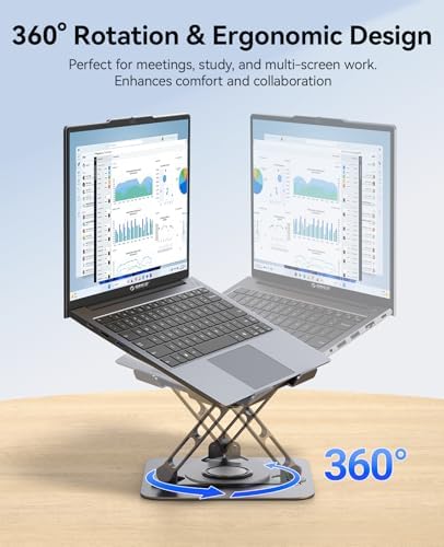 ORICO Adjustable Laptop Stand for Desk, 360° Rotating Base, ST12-Gray