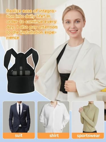 Posture Corrector for Women & Men, Back Brace Adjustable Full Back Support - Shoulder Straightener for Upper & Lower Back Pain Relief, Scoliosis, Hunchback, Hump, Thoracic Spine Correc (Large)
