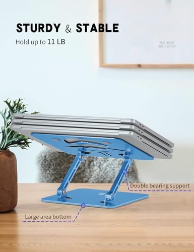Z-Shaped Laptop Stand for Desk Fits 10"-16" Notebook, Dark Blue