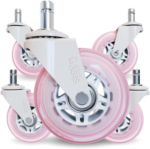 The Office Oasis Original Office Chair Wheels (As Seen On PBS), Pink