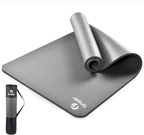 Gruper Yoga Mat Non Slip, 10/15mm Thick NBR Extra Thick Yoga Mat