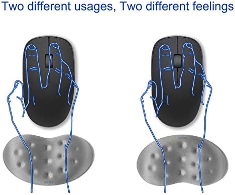 BRILA Ergonomic Memory Foam Mouse Wrist Rest Support Pad Cushion for Computer, Laptop, Office Work, PC Gaming - Massage Holes Design - Wrist Pain Relief (Grey Mouse Wrist Rest)
