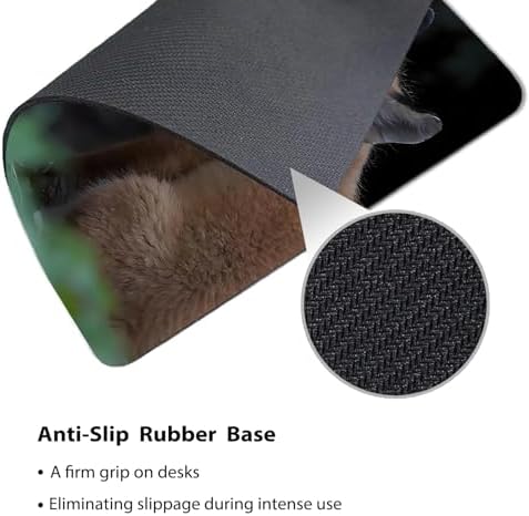 9.5x7.9 Inch Office/Gaming Mouse Pad, Lovely Red Fox Cub Wildlife Family, Cute Anti-Slip Mat for Desk Decor