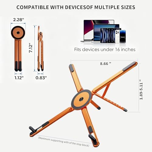 Laptop Stand - Portable Tablet Riser iPad Desk Mount, Orange
