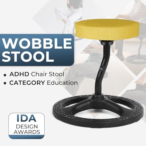 ADHD Chair for Kids, Yoga Chairs for Adults, Wobble Stool Active Flexible Seating Desk Chair with Non-Slip Base and Washable Seat Cover for Stability, Balance, Yoga, Office, School, Classroom