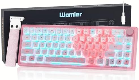 Womier 60% Percent Keyboard Pink Mechanical QMK/VIA Gaming Keyboard