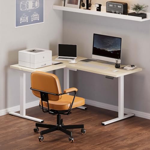 SANODESK 63Inch L-Shaped Electric Standing Desk Motorized Corner Desk
