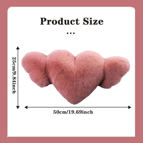 2 Pack Heart Shaped Plush Car Neck Pillows, Soft Car Headrest Cushion for Driving Travel Office Chair, Cute Cars Interior Decor Accessories for Women Girls(Peach)