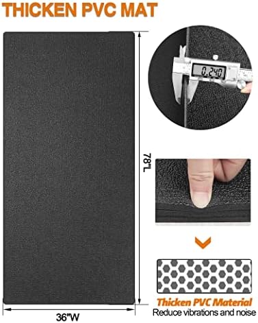 Treadmill Mat, 5'x2.5'/5.6'x2'/6.5'x3'/8'x3',6mm Thickness Exercise Equipment Mat for Carpet Hardwood Floors, Compatible with Walking Pad,Spin Bike,Elliptical Trainer,Rowing Machine