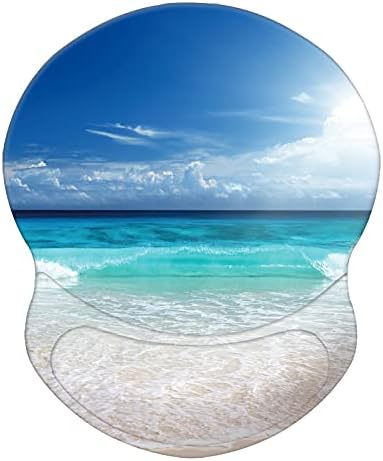 Mouse Pad, Ergonomic Mouse Pad with Wrist Support, Pain Relief Comfort Wrist Rest Pad with Non-Slip PU Base for Gaming, Home, Office & Travel, Beach