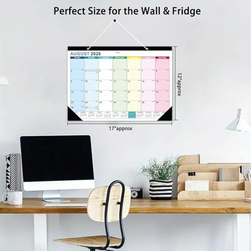Desk Calendar 2026-2027 - 18 Month Desk Calendar july 2026-2027 Dec, 17" x 12", Large Desk Calendar with Thick Paper, Plastic Cover, Stickers, Home or Office Calendar for Easy Organizing