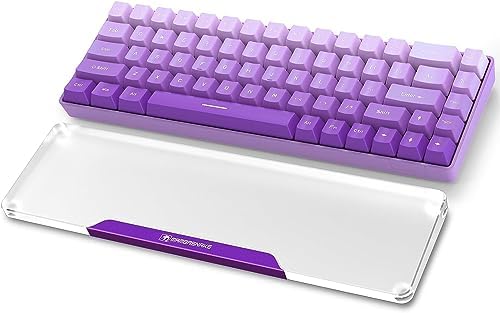Acrylic Keyboard Wrist Rest - Wrist Support for Keyboard CNC Aluminum Alloy Customized Logo - Keyboard Pad Home & Office - Keyboard Wrist Pad with Anti-Slip Mat for 60% Compact Keyboard,Purple