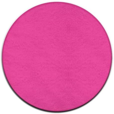Machine Washable Modern Round Area Rug, Room Sofa Yoga Soft Round Carpet, Home Decor Non Slip Kitchen Office Circle Rug Bright Pink, 24inch