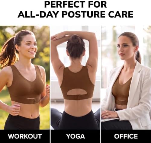 Posture Corrector Bra for Women Wireless Back Support Plus Size Sports Bra