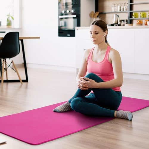 Fitvids 1/2-inch Thick High Density Exercise Yoga Mat with Carrying Strap
