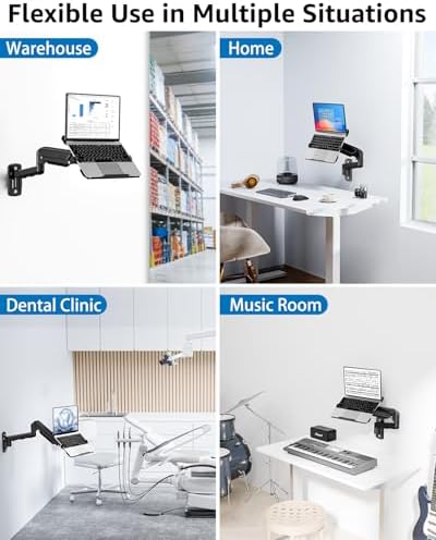 Laptop Wall Mount, 2-in-1 Monitor with Vented Tray Hold Max 22bls