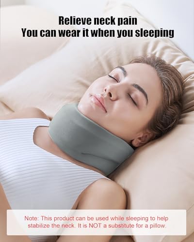 Neck Brace for Sleeping - Cervical Collar Relief Neck Pain and Neck Support Soft Foam Wraps Keep Vertebrae Stable for Relief of Cervical Spine Pressure for Women & Men (Dove Gray) Small Size