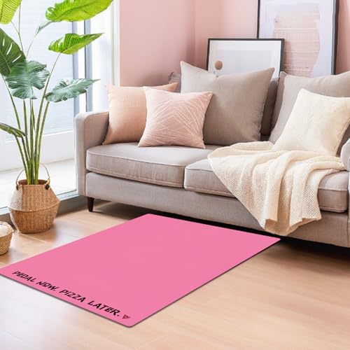 Elliptical Mat for Under Desk Elliptical Machine - Non-Slip Floor Mat for Ellipse Leg Exerciser, Legxercise Pro & Pedal Exerciser - Workout Mat for Home & Office Stability & Floor Protection Pink