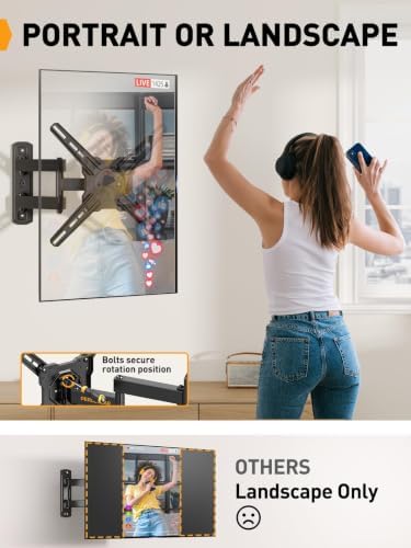 Perlegear Full Motion TV Wall Mount for 26–50 inch TVs up to 55 lbs