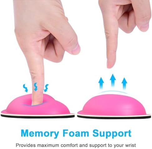 Dapesuom Mouse Wrist Rest, Ergonomic Memory Foam Mouse Wrist for Computer Desk Mats Support, PU Leather Hand Rest Pad Cushion for Gaming, Laptop, Men, Women, Pain Relief & Easy Typing, Hot Pink