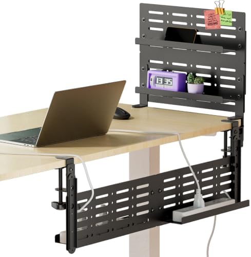 JOY worker 4-in-1 Clamp on Above/Under Desk Pegboard Cable Management Tray