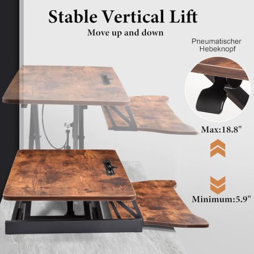 38" Desk Converter, Height Adjustable Sit to Stand Riser
