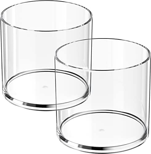 MaxGear Acrylic Pen Holder 2-Pack, Round Makeup Brush Holder & Pencil Cup