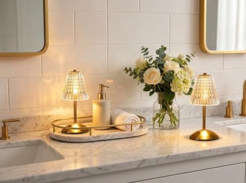 2 Pack Cordless Lamps Crystal Table Lamps,Rechargeable Touch Lamp