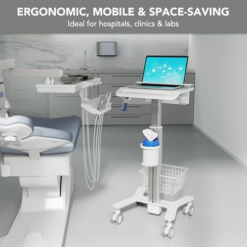 Mount-It! Height Adjustable Medical Laptop Cart, Rolling