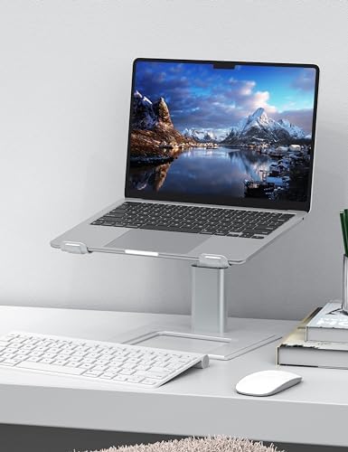 ALASHI Laptop Stand, Height Adjustable Desk Riser, 10-17.3", Silver