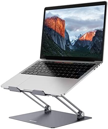 BESIGN LS10 Aluminum Laptop Stand, Ergonomic Adjustable Notebook Stand, Computer Holder Compatible with Air, Pro, Dell, HP, Lenovo More 10-14" Laptops, Space Gray