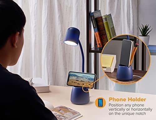 Bostitch Office LED2105-NVY Dimmable Lamp with Storage Cup, Three Brightness Levels, Touch Sensitive Dimmer, Energy-Efficient, Blue