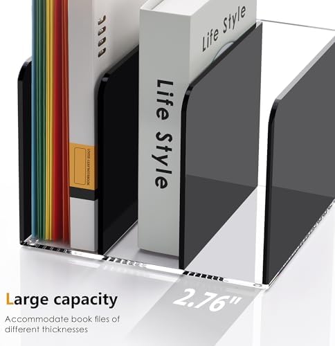 SANRUI Black Acrylic Magazine File Holder Desktap Organizer Folder Sorters