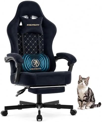 Mistpeople Gaming Chair, Ergonomic High Back Computer Chair with Footrest, Lumbar Support & Pocket Spring Cushion, Comfortable Swivel Home Office Desk Chair for Adults