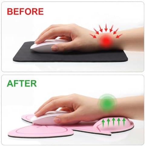 Sabary Pink Mouse Pad with Wrist Rest Pink Bow Ergonomic Gel Mouse Pad