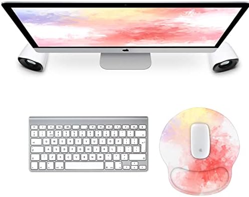 eulps Mouse Pad with Wrist Rest, Comfortable Computer Mousepad with Gel Wrist Support Smooth Surface and Non-Slip PU Base for Pain Relief, Laptop, Office & Home (Colorful Tie-Dye)