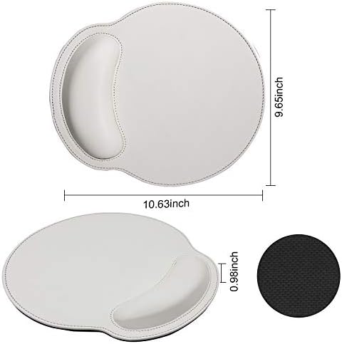 RICHEN Ergonomic PU Leather Keyboard Wrist Rest and Mouse Pad with Wrist Support, Memory Foam Set for Office and Gaming, Comfortable & Lightweight for Easy Typing & Pain Relief (White)