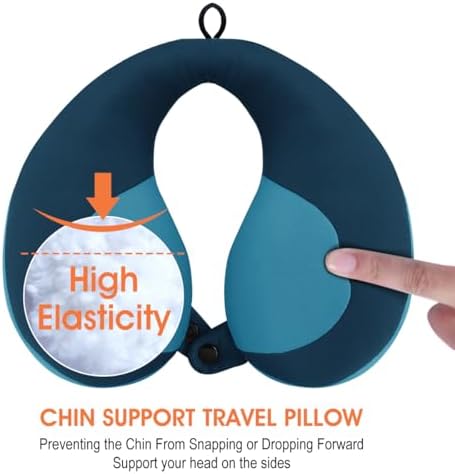 INFANZIA Kids Travel Neck Pillow, Chin Support for Car Seat & Plane, Blue