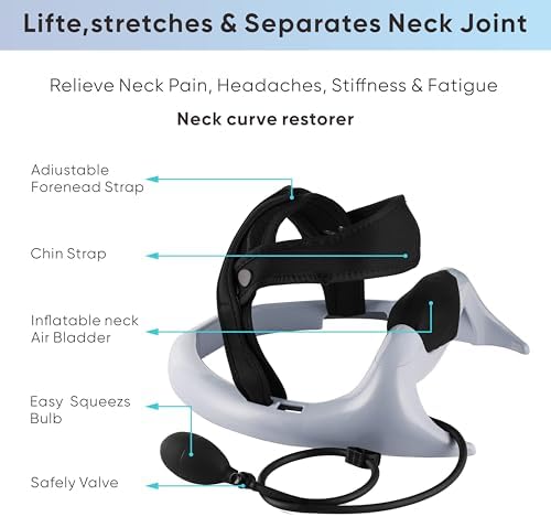 ECOGUN Posture Neck Exercising Cervical Spine Hydrator Pump, Relief for Stiffness, Relieves Neck Pain, Curve Restorer Gray