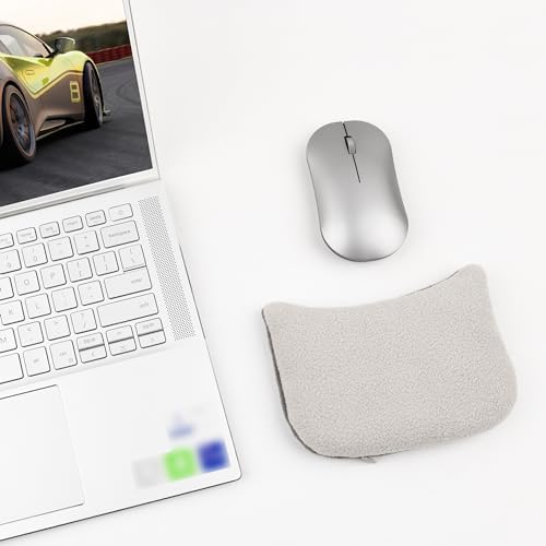 Large Mouse Wrist Rest Bean Bag, Ergonomic Mouse Support Pad Filled Ergo Beads for Computer, Laptop, PC Gaming (Gray)