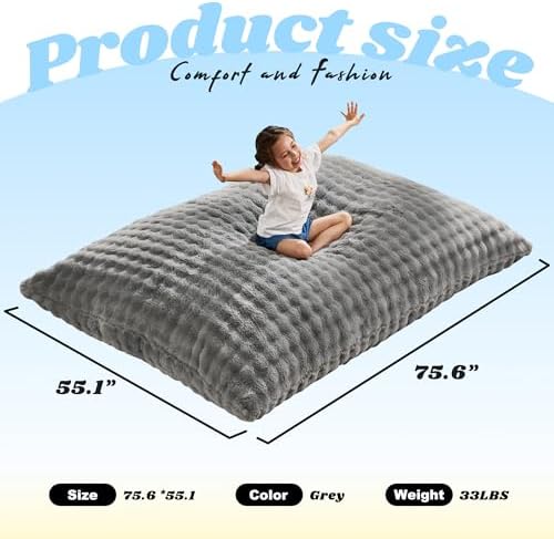 Hobestluk Adult Bean Bag Chair 3 in 1 Convertible Large Bean Bag Sofa