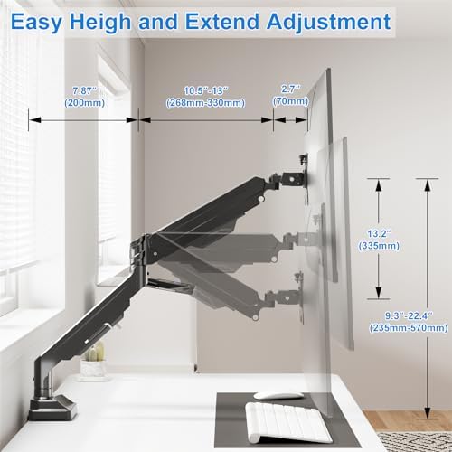 Single Monitor Mount for Max 43" Ultrawide Computer Screens
