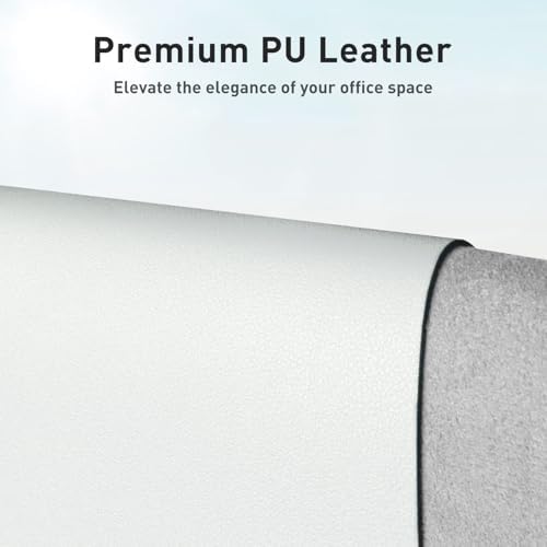 Aothia Faux Leather Desk Mat - Non-Slip PU Leather Desk Blotter, Waterproof Writing Surface, Large Desk Pad for Office & Home (Barely Grey, 55" x 24")